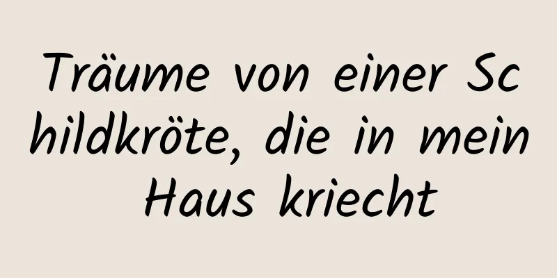 Träume von einer Schildkröte, die in mein Haus kriecht