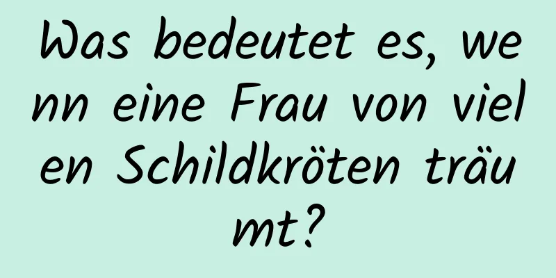 Was bedeutet es, wenn eine Frau von vielen Schildkröten träumt?