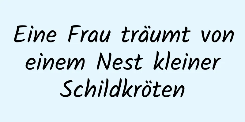 Eine Frau träumt von einem Nest kleiner Schildkröten