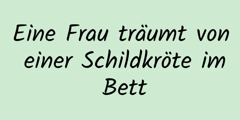 Eine Frau träumt von einer Schildkröte im Bett