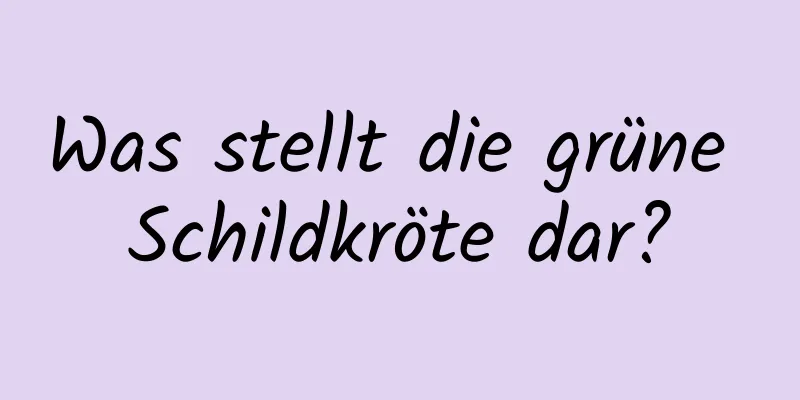 Was stellt die grüne Schildkröte dar?