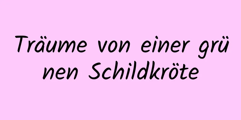 Träume von einer grünen Schildkröte