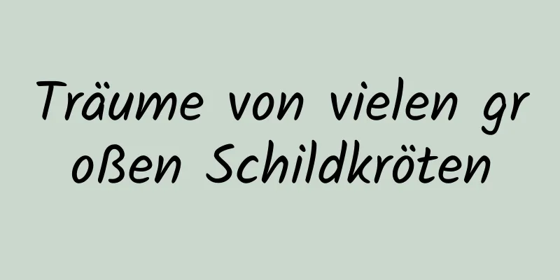 Träume von vielen großen Schildkröten