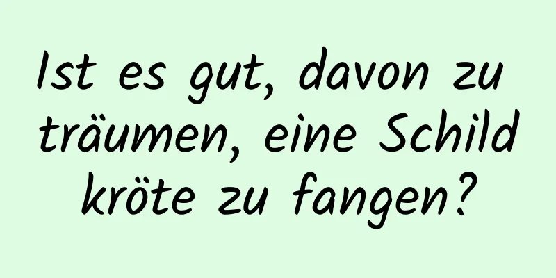 Ist es gut, davon zu träumen, eine Schildkröte zu fangen?