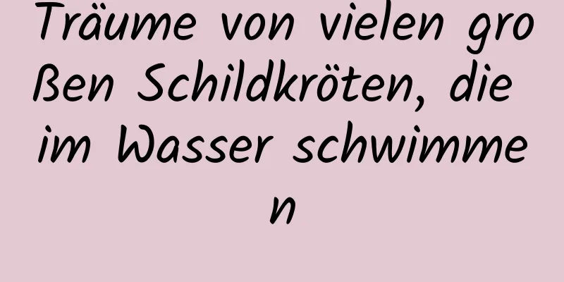 Träume von vielen großen Schildkröten, die im Wasser schwimmen