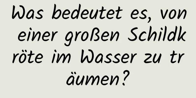 Was bedeutet es, von einer großen Schildkröte im Wasser zu träumen?