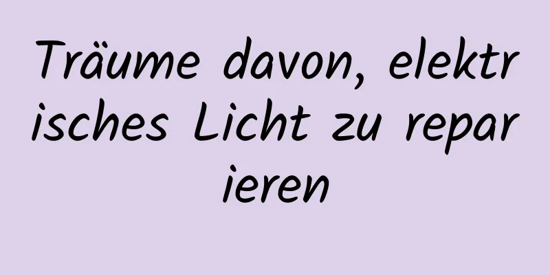 Träume davon, elektrisches Licht zu reparieren