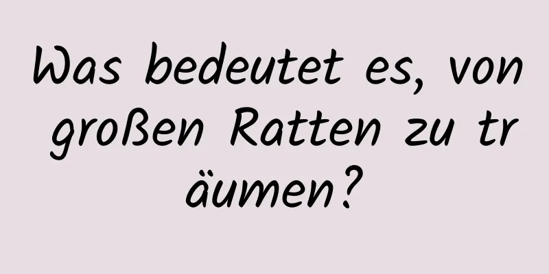 Was bedeutet es, von großen Ratten zu träumen?