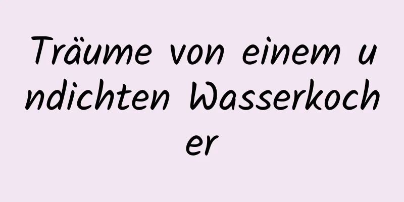 Träume von einem undichten Wasserkocher