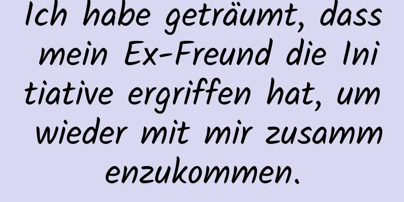 Ich habe geträumt, dass mein Ex-Freund die Initiative ergriffen hat, um wieder mit mir zusammenzukommen.