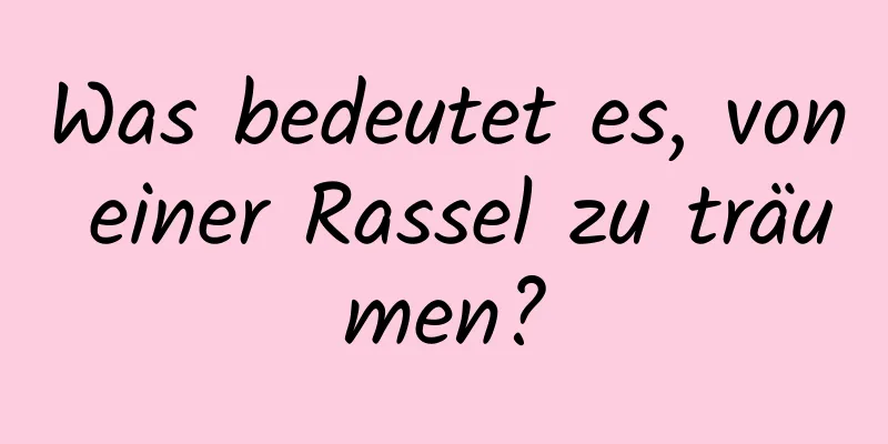 Was bedeutet es, von einer Rassel zu träumen?