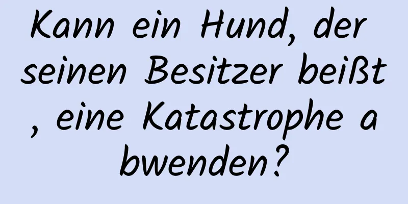 Kann ein Hund, der seinen Besitzer beißt, eine Katastrophe abwenden?