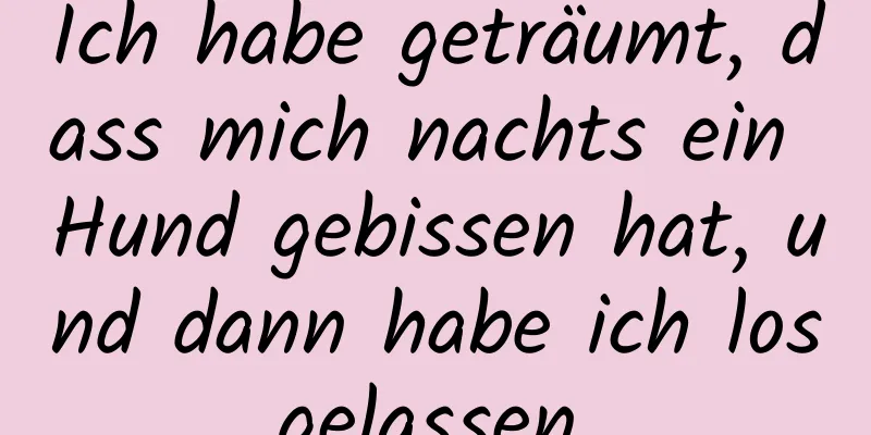 Ich habe geträumt, dass mich nachts ein Hund gebissen hat, und dann habe ich losgelassen.