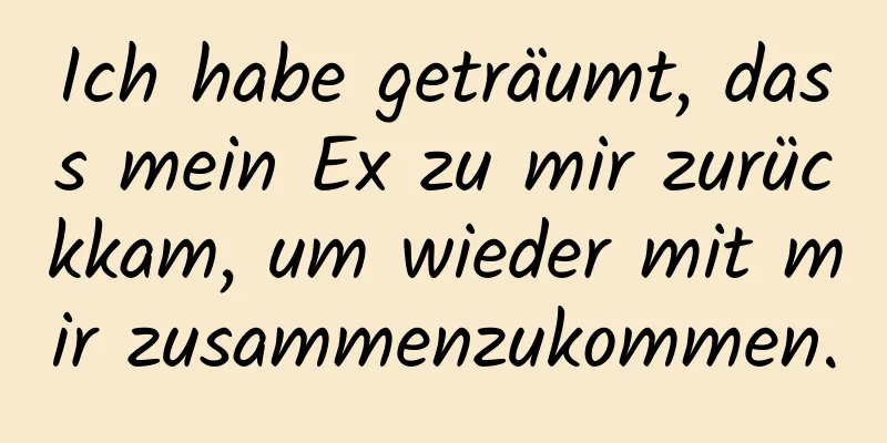 Ich habe geträumt, dass mein Ex zu mir zurückkam, um wieder mit mir zusammenzukommen.