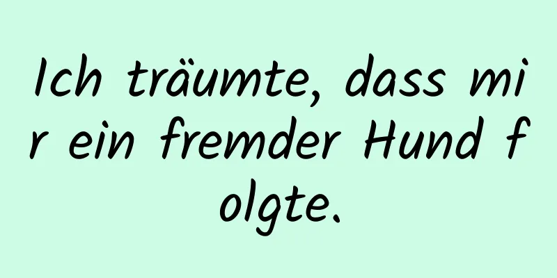 Ich träumte, dass mir ein fremder Hund folgte.