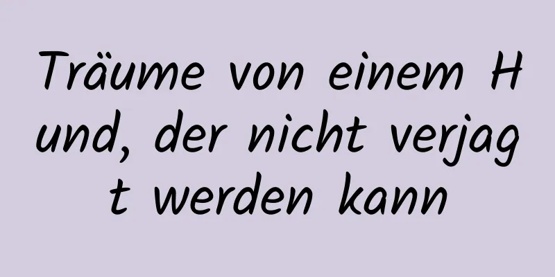 Träume von einem Hund, der nicht verjagt werden kann