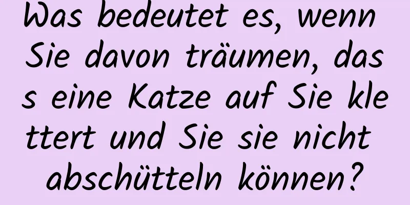 Was bedeutet es, wenn Sie davon träumen, dass eine Katze auf Sie klettert und Sie sie nicht abschütteln können?