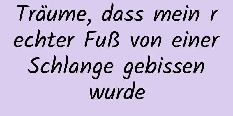 Träume, dass mein rechter Fuß von einer Schlange gebissen wurde