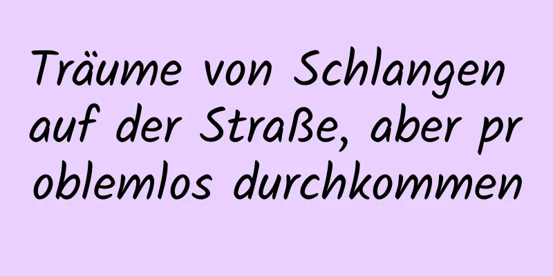 Träume von Schlangen auf der Straße, aber problemlos durchkommen