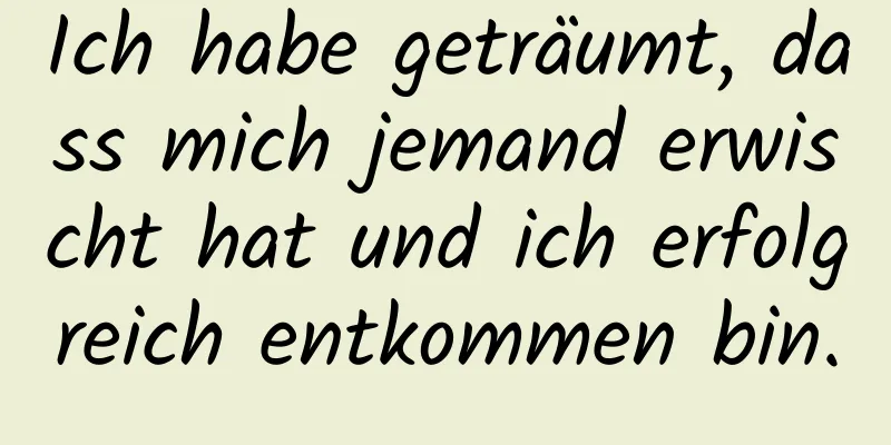 Ich habe geträumt, dass mich jemand erwischt hat und ich erfolgreich entkommen bin.