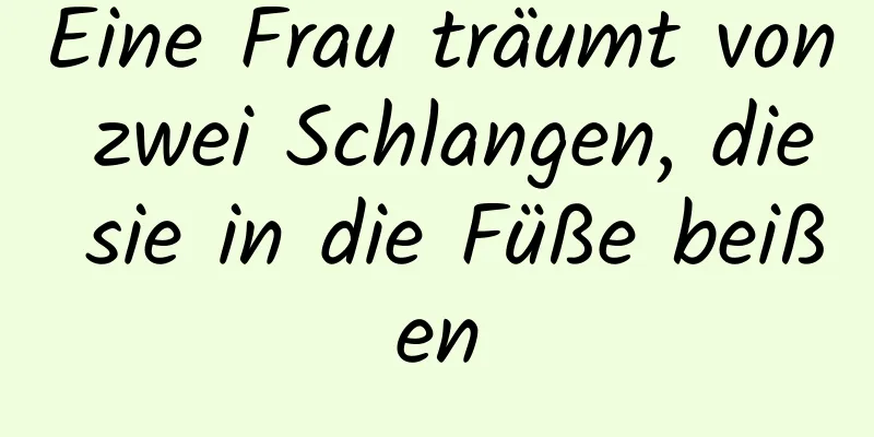 Eine Frau träumt von zwei Schlangen, die sie in die Füße beißen