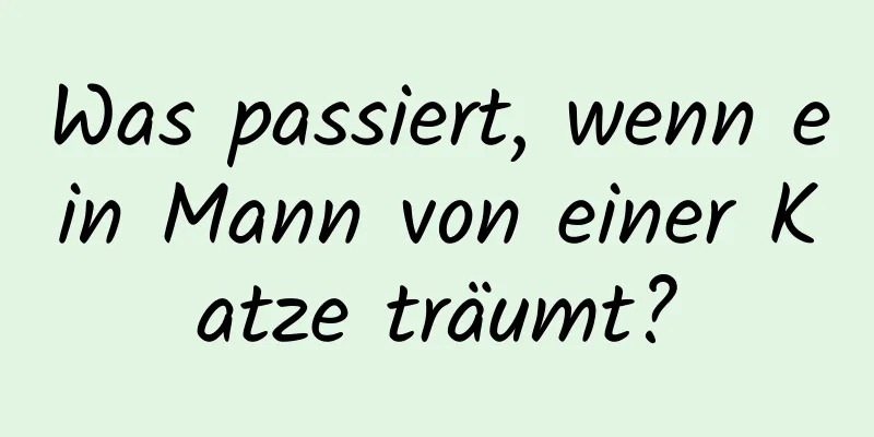 Was passiert, wenn ein Mann von einer Katze träumt?