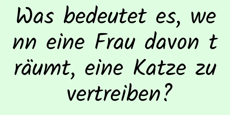 Was bedeutet es, wenn eine Frau davon träumt, eine Katze zu vertreiben?