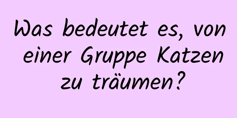 Was bedeutet es, von einer Gruppe Katzen zu träumen?