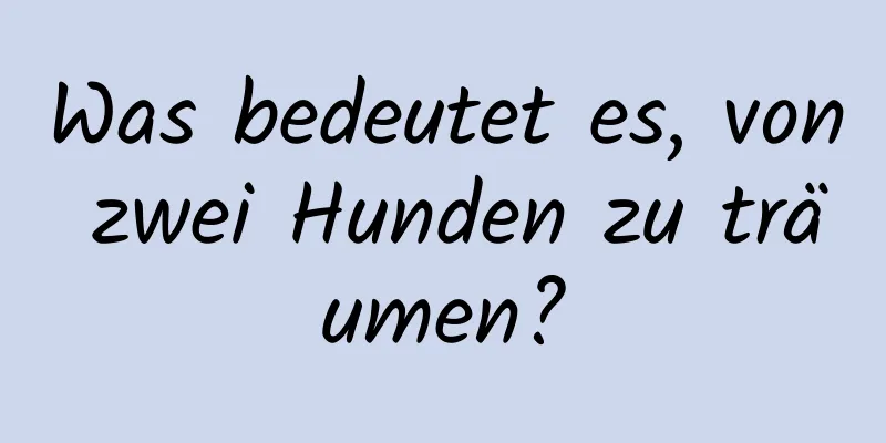 Was bedeutet es, von zwei Hunden zu träumen?