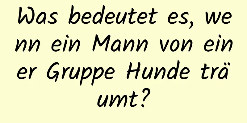 Was bedeutet es, wenn ein Mann von einer Gruppe Hunde träumt?