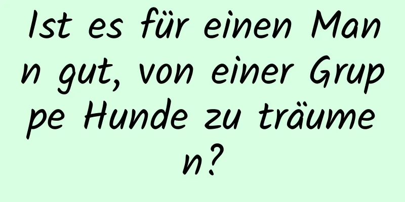 Ist es für einen Mann gut, von einer Gruppe Hunde zu träumen?