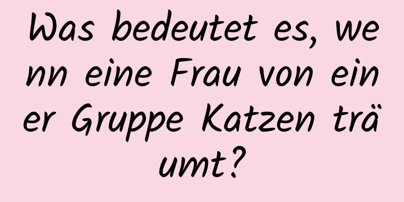 Was bedeutet es, wenn eine Frau von einer Gruppe Katzen träumt?