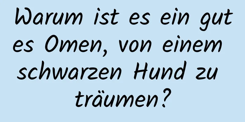 Warum ist es ein gutes Omen, von einem schwarzen Hund zu träumen?