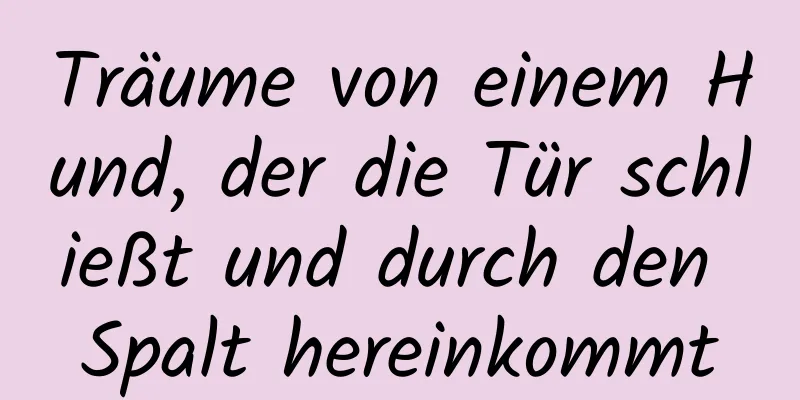 Träume von einem Hund, der die Tür schließt und durch den Spalt hereinkommt