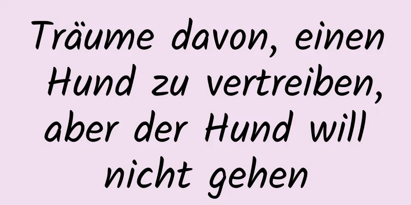 Träume davon, einen Hund zu vertreiben, aber der Hund will nicht gehen