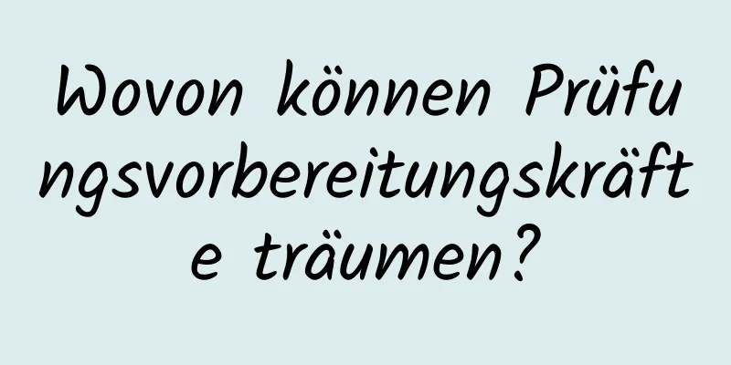 Wovon können Prüfungsvorbereitungskräfte träumen?