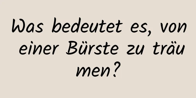 Was bedeutet es, von einer Bürste zu träumen?