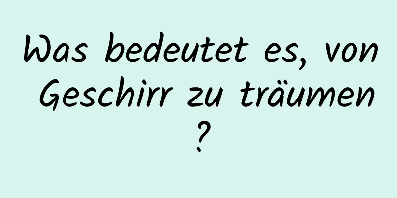 Was bedeutet es, von Geschirr zu träumen?