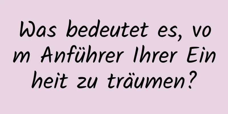 Was bedeutet es, vom Anführer Ihrer Einheit zu träumen?