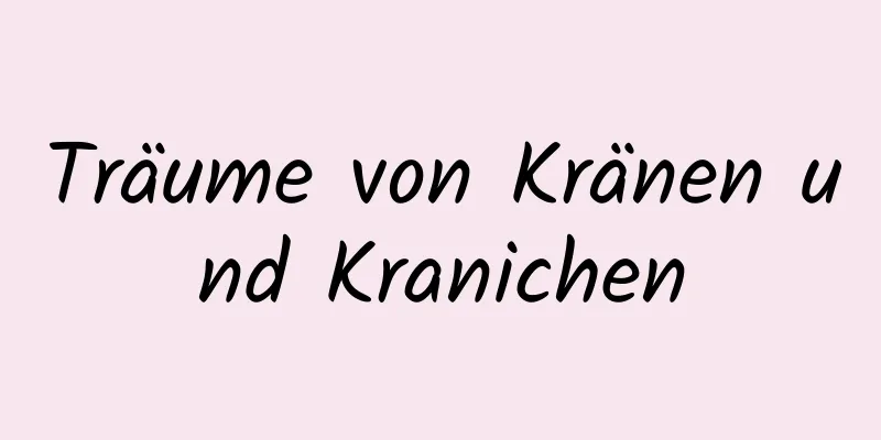 Träume von Kränen und Kranichen