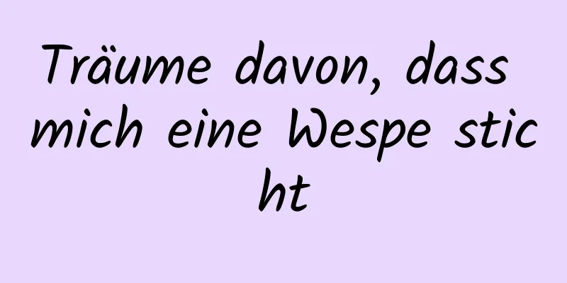 Träume davon, dass mich eine Wespe sticht