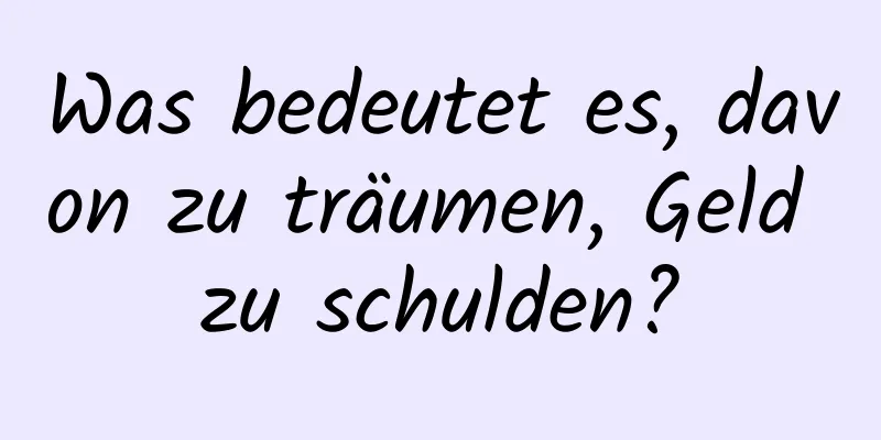 Was bedeutet es, davon zu träumen, Geld zu schulden?