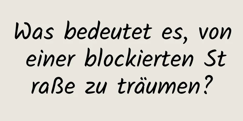 Was bedeutet es, von einer blockierten Straße zu träumen?