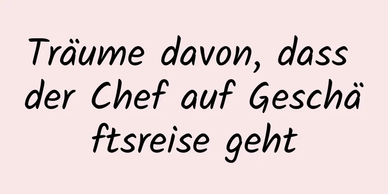 Träume davon, dass der Chef auf Geschäftsreise geht