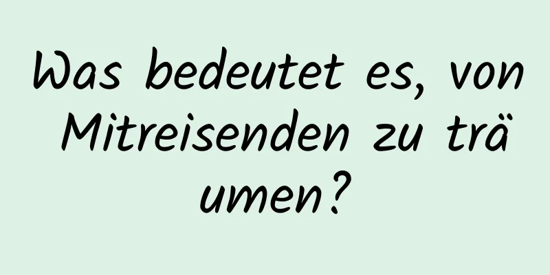 Was bedeutet es, von Mitreisenden zu träumen?