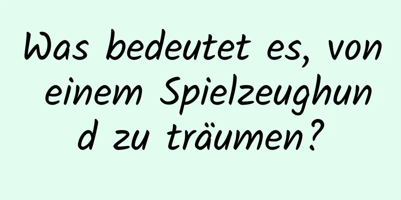 Was bedeutet es, von einem Spielzeughund zu träumen?