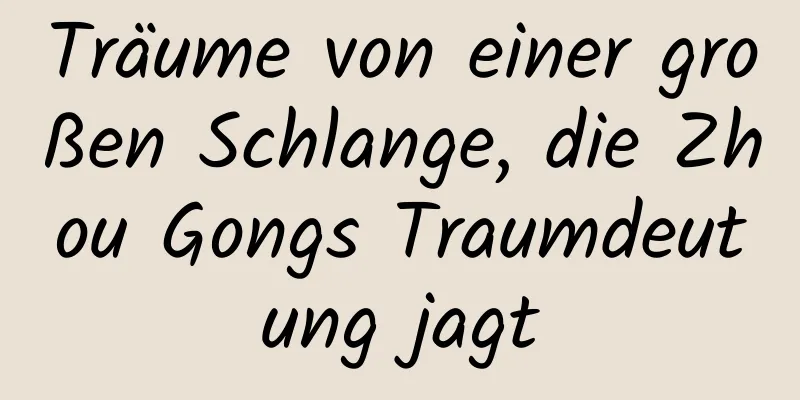 Träume von einer großen Schlange, die Zhou Gongs Traumdeutung jagt