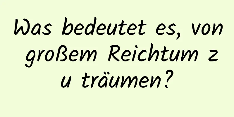 Was bedeutet es, von großem Reichtum zu träumen?