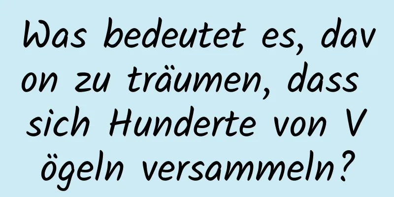 Was bedeutet es, davon zu träumen, dass sich Hunderte von Vögeln versammeln?