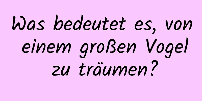 Was bedeutet es, von einem großen Vogel zu träumen?